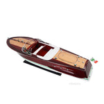 Ariston Exclusive Edition Wooden Speedboat Model – Mahogany and Teak – 10 Inch Height