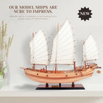 Chinese Junk Ship Model – 27 Inch Wooden Collectible Display