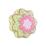 Pink Green Floral Accent Pillow – Polka Dot Design