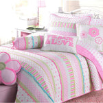 Pink & Green Floral Accent Pillow – Square Design