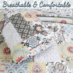 Microfiber Reversible Quilt Set with Shams