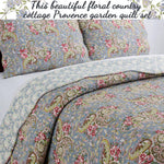 Pastel Floral Paisley Quilt – Cotton Bedding Set