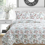 Garden Floral Quilt Set Queen King Cotton Bedding
