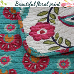 Reversible Cotton Quilt Bedding – Floral Design
