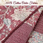 Reversible Cotton Patchwork Quilt – Red Garden Style