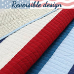 Cotton Stripe Quilt Set – Twin/Queen Patchwork Bedding