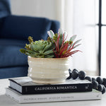 Decorative Faux Succulent in Glazed Ceramic Planter