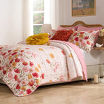 Breeze Blush Floral Quilt Set
