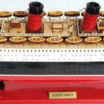 Large Queen Mary Ship Replica with Display Case – Collector’s Nautical Set – 15” High