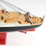 Queen Mary Ship Model & Case – Handcrafted Maritime Display – 15 Inch Height