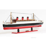 Queen Mary Large Model with Mahogany Case – Nautical Decor Set – 15