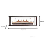 Handcrafted RMS Titanic Replica – 16 Inch Wooden Ocean Liner with Display Case