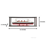 Wood Queen Mary Boat Model & Case – Home or Office Decor Set – 16