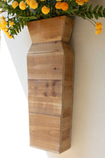 Vertical Natural Wood Vase – Wall or Table Décor by Kalalou