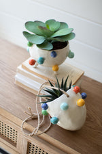 Hanging Ceramic Bubble Design Planter – Colorful 5.5