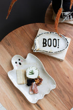 “BOO” and Ghost Platters – Ceramic Decorative Serving Set by Kalalou