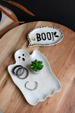 Set of Two Ceramic Ghost Platters – Festive Halloween Trays by Kalalou