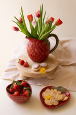 Small ceramic strawberry tray for snacks