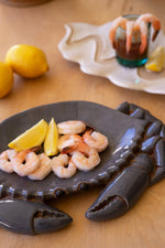 Coastal crab platter ceramic dish for serving