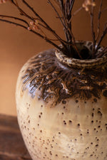 Large Ceramic Urn – 15 Inch – Rustic Accent with Rubber Feet