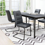 Modern Faux Leather Dining Chair Set of 2 – Vintage Black Finish