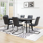 Sharon Dining Chair Set – Vintage Black Faux Leather Upholstery (2 Pieces)