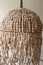 Jellyfish-Inspired Wooden Bead Chandelier – by Kalalou