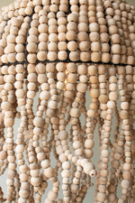 Natural Wooden Bead Pendant Lamp – Coastal Design – by Kalalou