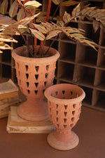 Decorative Concrete Urns with Perforated Design 12