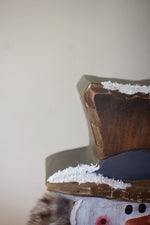 Handcrafted Distressed Wood Snowman Figurine for Farmhouse Holiday Decor
