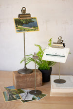 Metal Card and Photo Holders, Set of 3 Tabletop Note Clips by Kalalou