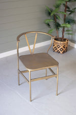 Kalalou Gold Finish Metal Wishbone Chair – Elegant Contemporary Design