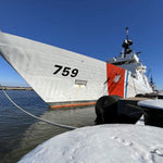 Wooden USCG Ship Model – Calhoun WMSL-759 Replica with Historical Tribute