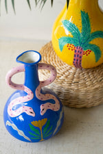 Ceramic Serpent Vase – Textured Decorative Home Accent