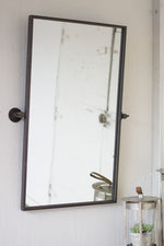 Tilting Metal Wall Mirror – Adjustable Industrial Design
