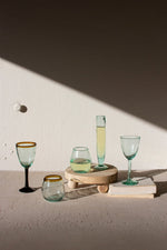 Amber Rim Stemware – Recycled Glass Wine Set