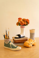 Glazed Sneaker Accent Vase – Whimsical Home Styling