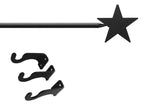 Extra Wide Farmhouse Curtain Rod with Star Accent