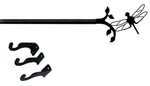 Nature Inspired Adjustable Curtain Rod with Dragonfly Accent