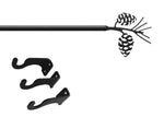 Lodge Inspired Adjustable Curtain Rod with Pinecone Accent