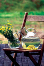 Clear Recycled Glass Pitcher Vase – Hand-Blown 10