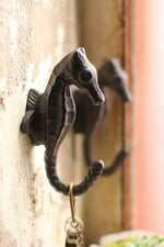 Distressed Black Seahorse Wall Hanger
