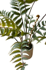 Artificial Fern 28 Inch – Cement Pot Decorative Botanical Accent