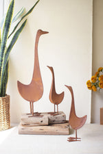 Kalalou Rustic Metal Geese – Handcrafted Bird Statues