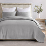 Fashions Cosmo Gray 2-Piece Twin/XL Coverlet Set – Elegant Jacquard Matelassé Bedding