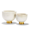 Two's Company DAT105-S2 Set of 2 Marble Bowl on Golden Base