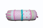 Ruffle Bolster Decor Pillow – Floral Stripe Cotton