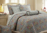 Blue and Pink Floral Quilt – Country Cottage Style