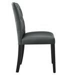 Button Tufted Vegan Leather Dining Chair