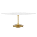 Modway Lippa 78" Oval Artificial Marble Dining Table